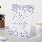 Signe De Table Blue Floral Pop The Bubbly She's Getting A Hubby (In SItu)