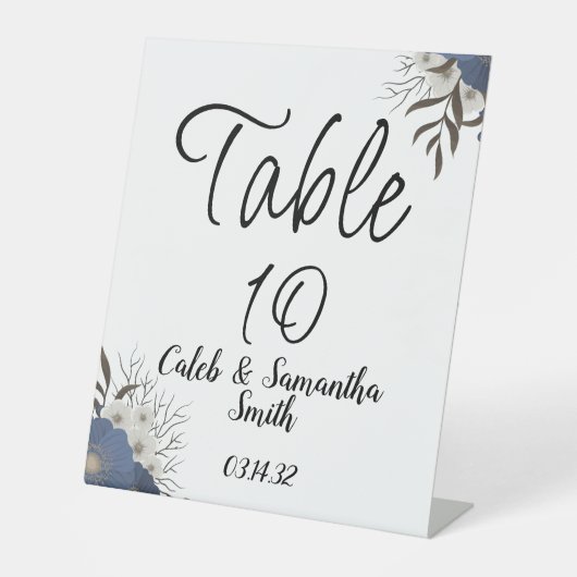 Signe De Table Blue flower wedding (Recto)