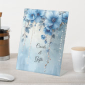 Signe De Table Blue Flowers and Pearls Tabletop Signs (In SItu)