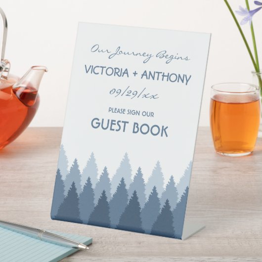 Signe De Table Blue Forest Range Mariage de bois (In SItu)