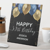 Signe De Table Blue Gold Joyeux 50e anniversaire (In SItu)