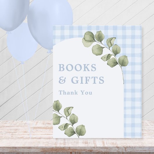 Signe De Table Blue Greenery Boy Baby showers Livres et cadeaux