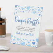 Signe De Table Blue Hearts Valentine Baby shower Déchets Raffle (In SItu)