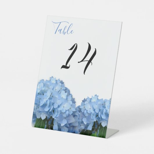 Signe De Table Blue Heaven Hydrangea Fleurs Mariage Numéro de tab (Recto)