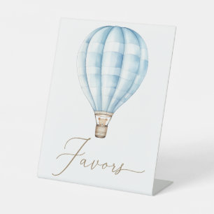 Signe De Table Blue Hot Air Balloon Baby shower Faveurs