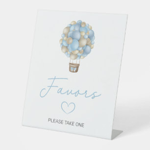 Signe De Table Blue Hot Air Balloon Baby shower Faveurs