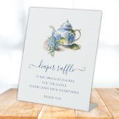 Signe De Table  Blue Hydrangea Baby Shower  Diaper Raffle Ticket 