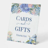 Signe De Table Blue Hydrangea Bridal Shower Tea Cards & Gifts (Recto)