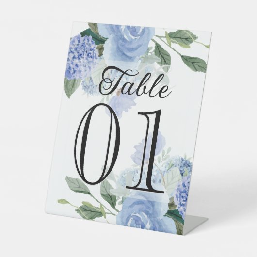 Signe De Table Blue Hydrangea Flower Mariage Café événement (Recto)