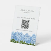 Signe De Table Blue Hydrangea Mariage Honeymoon Fund Contribution (Recto)