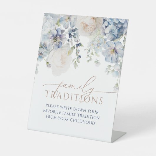 Signe De Table Blue Hydrangea Traditions Familiales Favorites Jeu (Recto)