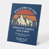 Signe De Table Blue Mountain Sunset Log Cabine Location Bienvenue (Recto)