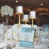 Signe De Table Blue Ocean Beach Numéro de table de mariage modern