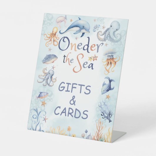 Signe De Table Blue Oneder la mer 1er anniversaire Cadeaux (Recto)