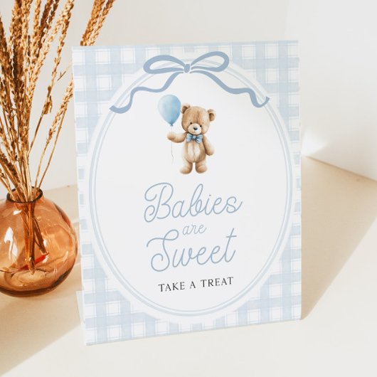 Signe De Table Blue Teddy Bear Baby Shower Sweets Table
