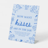 Signe De Table Blue Valentine Devinez combien de baisers Baby Sho (Recto)