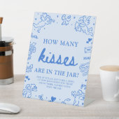 Signe De Table Blue Valentine Devinez combien de baisers Baby Sho (In SItu)