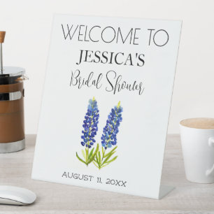 Signe De Table Bluebonnets Fleurs Fête des mariées Affiche de bie