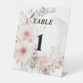 Signe De Table Blush Boho séché Mariage floral Numéro de table (Recto)