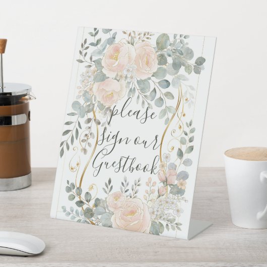 Signe De Table Blush Peony & Eucalyptus Botanical Floral Wedding  (In SItu)