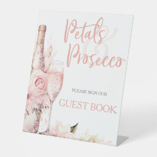 Signe De Table Blush Pétales Boho Rose Parquet Livre d'Invitation