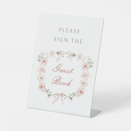 Signe De Table Blush Pink Floral Frame Guest Book (Recto)