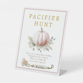 Signe De Table Blush Pink Pumpkin Pacifier Hunt Baby Shower (Recto)