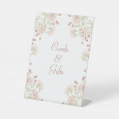 Signe De Table Blush Pink Roses Wedding Cards Gift Sign (Recto)