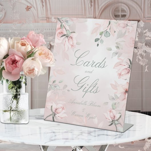 Signe De Table Blush Pink Secret Garden Roses Cartes de mariage C