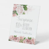 Signe De Table Blush rose Floral Surprise 100e anniversaire (Recto)