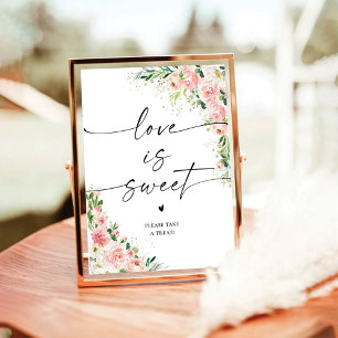 Signe De Table Blush Rose Rose Gold Love Is Sweet Sign