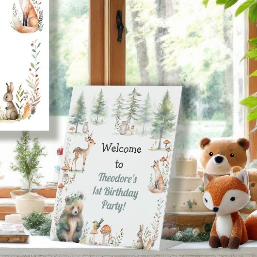 Signe De Table Boeuf animal mignon Forêt Ours 1er anniversaire
