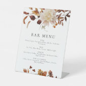 Signe De Table Bohême Terracotta Fall Floral Bar Menu Signal (Recto)