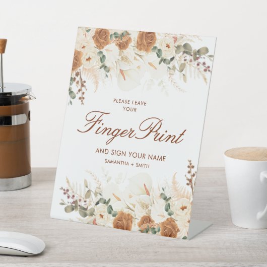 Signe De Table Bohemian Calla Lilies Fingerprint Guest (In SItu)