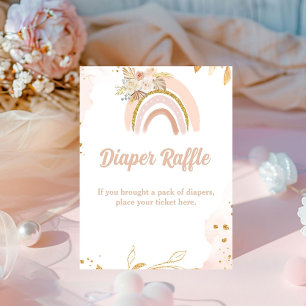 Signe De Table Boho arc-en-ciel pampas Gras baby shower tombole