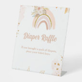 Signe De Table Boho arc-en-ciel pampas Gras baby shower tombole (Recto)