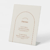 Signe De Table Boho Arch simple Mariage signature ivoire Boissons (Recto)