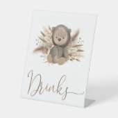 Signe De Table Boho Bear Baby shower Boissons (Recto)