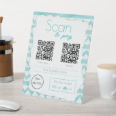 Signe De Table Boho bleu motif 2 QR codes analyse d'entreprise à  (In SItu)