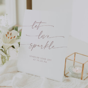 Signe De Table Boho Blush Pink Sparkler Envoyer Mariage