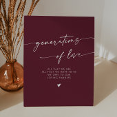 Signe De Table Boho Burgundy Red Generations of Love Mariage
