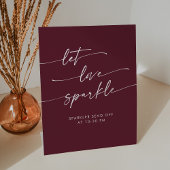 Signe De Table Boho Burgundy Red Sparkler Envoyer Mariage