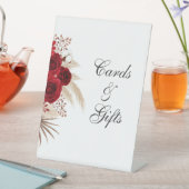 Signe De Table Boho Burgundy Rose et Pampas Grass (In SItu)