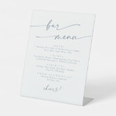 Signe De Table Boho Chic Ardoise Bleu Mariage Bar (Recto)