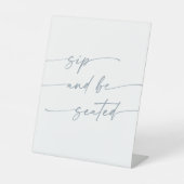 Signe De Table Boho Chic Ardoise Bleu Sip Be Seed Mariage (Recto)