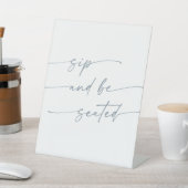 Signe De Table Boho Chic Ardoise Bleu Sip Be Seed Mariage (In SItu)