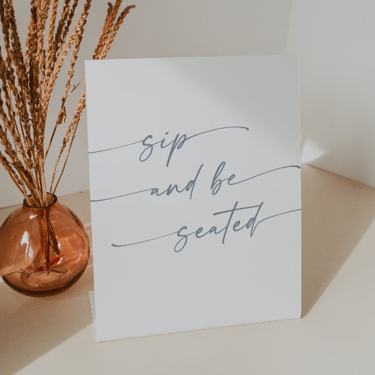 Signe De Table Boho Chic Ardoise Bleu Sip Be Seed Mariage