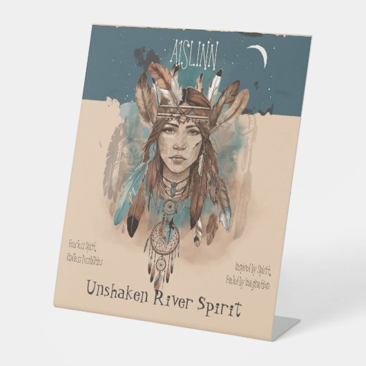 Signe De Table Boho Chic  Artwork de Fearless Girl (Recto)