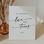 Signe De Table Boho Chic Black and White Love Taco Bar Mariage