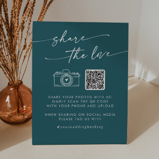 Signe De Table Boho Chic Bleu Turquoise Partagez le code QR d'amo